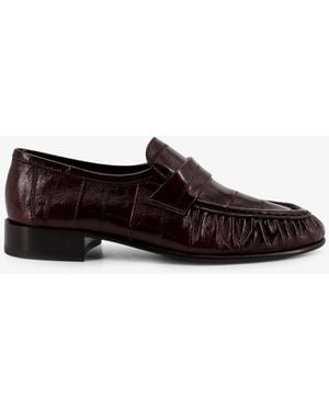 The Row Shiny Leather Loafers - White