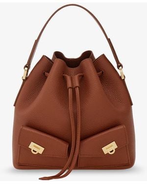 Ferragamo Leather Bucket Bag - Brown