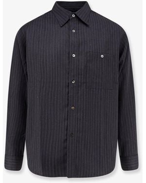 Tonywack Striped Wool Blend Shirt - Blue
