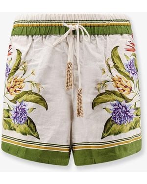 FARM Rio Shorts Tropical Print Linen-Blend - Green