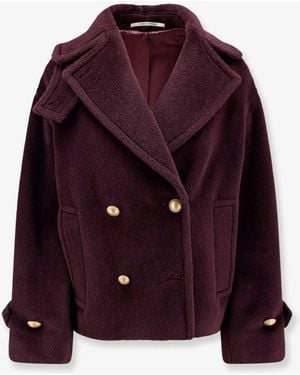 Tagliatore Sheila Alpaca And Wool Coat - Purple