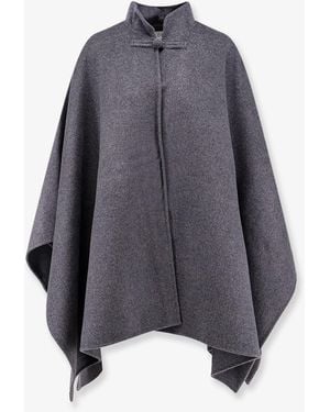 Rohe Wool Cape With Toggle - Blue