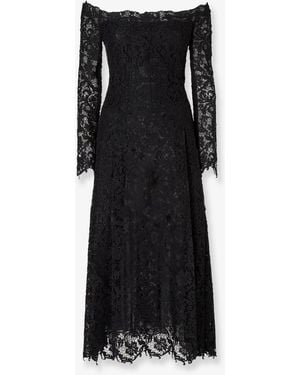 Fendi Macramé Lace Dress - Black