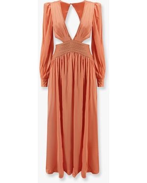 PATBO Satin Sunset Long Dress With Cut-Out Details - White