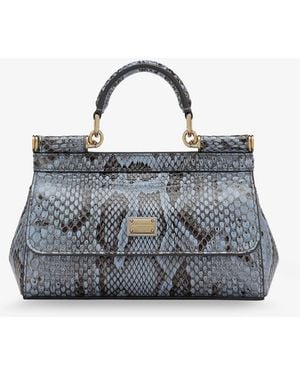 Dolce & Gabbana Handbag Sicily Python - Blue
