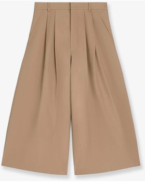 Celine Montauk Wool And Cotton Trousers - Natural
