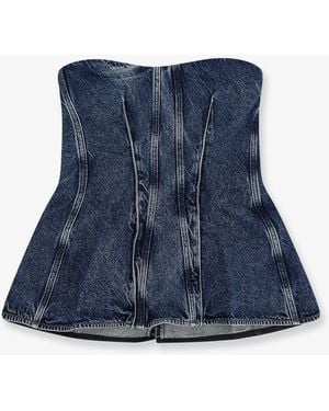 Agolde Lara Corset Denim Top - Blue