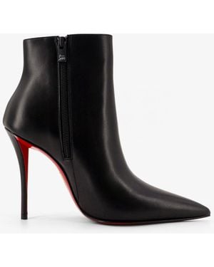 Christian Louboutin Miss Z Booty Leather Ankle Boots - Black