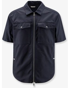 Moncler Cotton Blend Shirt With Zip - Blue