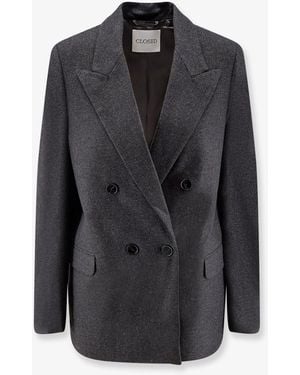 Closed Wool Melange Blend Blazer - Black