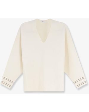 Max Mara Mxmundici Wool Blend Sweater - White