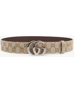 Gucci Gg Fabric Belt - White