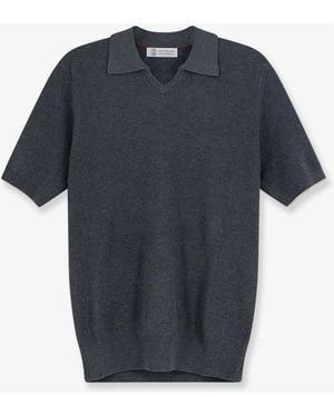 Brunello Cucinelli Polo Shirt Cotton - Blue