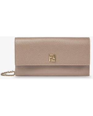 Fendi Continental Leather Crossbody Bag - Natural