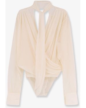 Amazuìn Keila Sheer Stretch Tulle Bodysuit - White