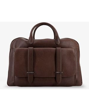Orciani Jones Leather Travel Bag - Brown