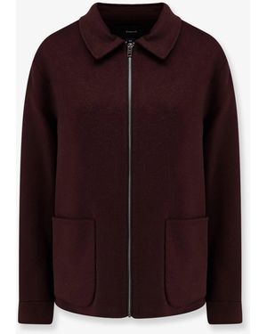 Vince Boiled Wool Jacket With Zip - Purple
