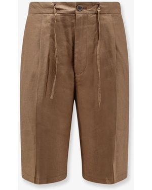 Hevò Torre Lapillo Linen And Viscose Shorts - Natural