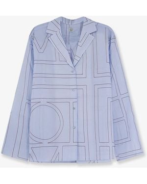 TOTEME Pyjamas Cotton Blend Shirt - Blue