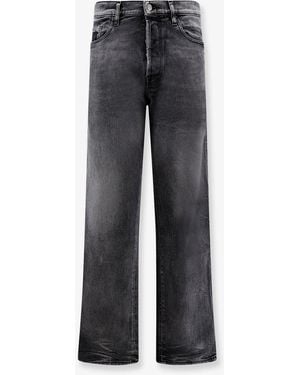 NUMERI 123456789 Denim Pants With Back Logo Patch - Gray