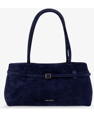 MANU Atelier Le Cambon East West Suede Shoulder Bag - Blue