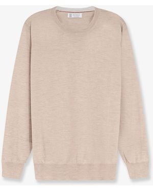 Brunello Cucinelli Cashmere And Silk Jumper - White