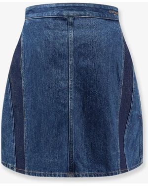 Givenchy Cocoon Denim Mini Skirt - Blue
