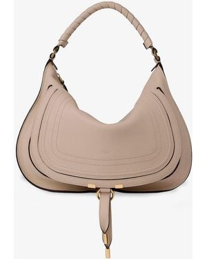 Chloé Marcie Medium Leather Shoulder Bag - White