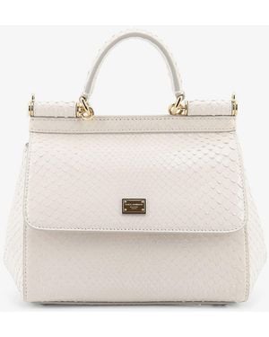 Dolce & Gabbana Dolce & Gabbana Sicily Python Handbag - Natural