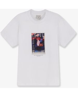 Walk In Paris Cotton T-Shirt With Walk - White