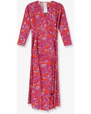 Max Mara Mxmcamino Printed Cotton Dress - Red