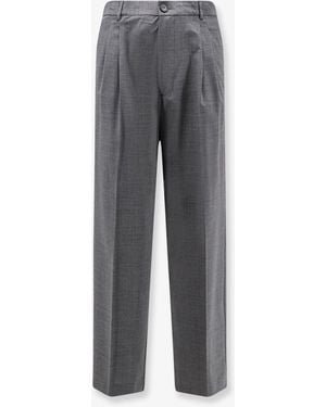 Amaranto Virgin Wool Blend Trousers - Grey