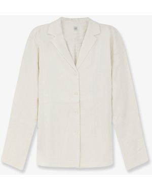 TOTEME Monogram Shirt With All-Over Logo Print - White