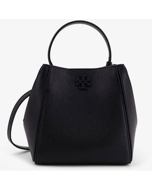 Tory Burch Mcgraw Small Leather Bucket Bag - Black