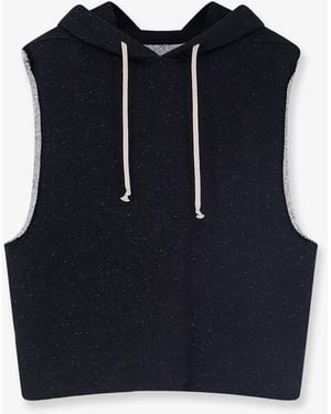 Rick Owens Certified Wool And Cotton Sleeveless Sweatshirt - Blue