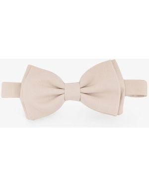 Lardini Viscose And Silk Blend Bow Tie - Natural