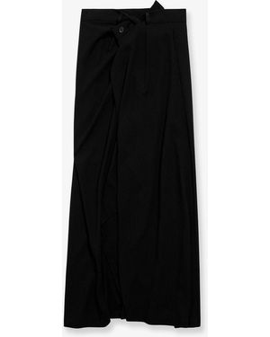 Balenciaga Draped Crepe Midi Skirt - Black