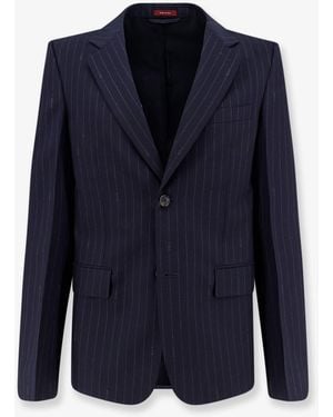 Gucci Pinstripe Wool Single-Breasted Blazer - Blue