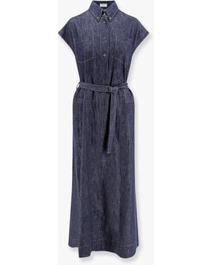Brunello Cucinelli Denim Chemisier Long Dress - Blue