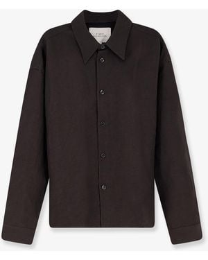 Studio Nicholson Wool And Linen Shirt - Black