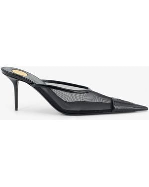 Saint Laurent Renée Mesh Pump With Cassandre Toe - White