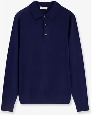 Bramani Cashmere Wool Polo Jumper - Blue