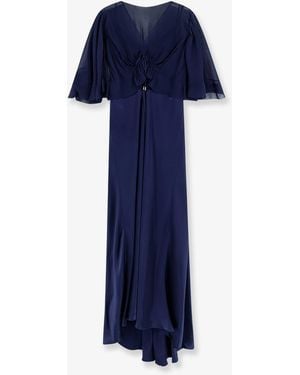 Alberta Ferretti Satin Long Dress - Blue