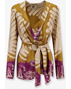 BYE Firenze Palma Viscose And Rayon Blazer - Yellow