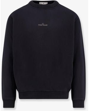 Stone Island Cotton Sweatshirt With Logo - Blue