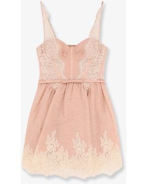 Zimmermann Abito Mini Valiant Lace Trim - Rosa