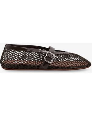 Alaïa Ballerine Ballet Flats A Rete Con Profili - Bianco