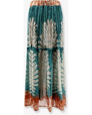 BYE Firenze Gale Palme Viscose And Silk Skirt - Green
