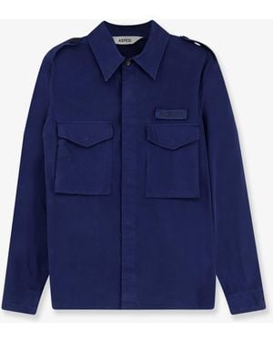 Aspesi Shirt 'Lived' Fabric - Blue