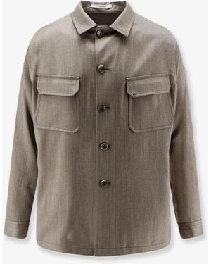 Tagliatore Calvin Stretch Wool Shirt/Jacket - Gray